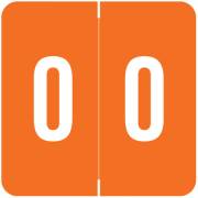 Sav-Tyme/SFI Match STNM Series Numeric Roll Labels - Number 0 - Orange