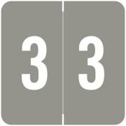 Sav-Tyme/SFI Match STNM Series Numeric Roll Labels - Number 3 - Gray
