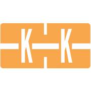 Tab Products Match TBAV Series Alpha Roll Labels - Letter K - Fluorescent Orange