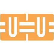 Tab Products Match TBAV Series Alpha Roll Labels - Letter U - Fluorescent Orange