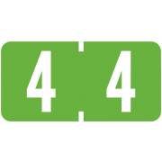 Tab Products Match TBNV Series Numeric Roll Labels - Number 4 - Fluorescent Green