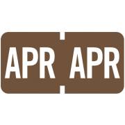 Tab Products Match TMLV Series Month Code Roll Labels - April - Brown