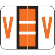 Smead BCCR Match TPAM Series Alpha Roll Labels - Letter V - Orange
