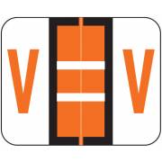 Smead BCCR Match TPAM Series Alpha Roll Labels - Letter V - Orange