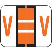Tab Products Match TPAV Series Alpha Roll Labels - Letter V - Dark Orange