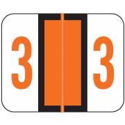 Smead BCCRN Match TPNM Series Numeric Roll Labels - Number 3 - Orange
