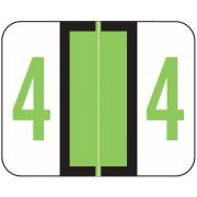 Smead BCCRN Match TPNM Series Numeric Roll Labels - Number 4 - Fluorescent Green