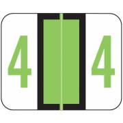 Smead BCCRN Match TPNM Series Numeric Roll Labels - Number 4 - Fluorescent Green