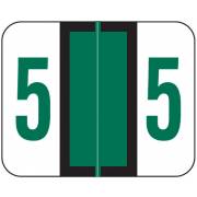 Smead BCCRN Match TPNM Series Numeric Roll Labels - Number 5 - Green