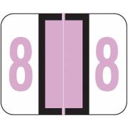 Tab Products Match TPNV Series Numeric Roll Labels - Number 8 - Lilac