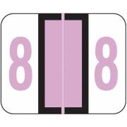 Tab Products Match TPNV Series Numeric Roll Labels - Number 8 - Lilac