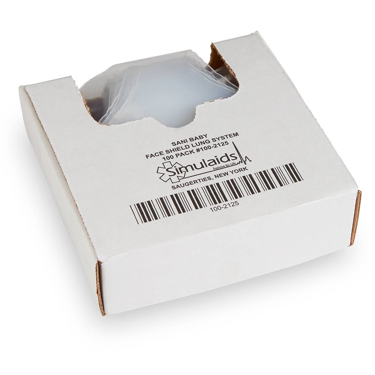 1002125 Simulaids SaniBaby CPR Manikin Replacement Face Shield/Lung System Pack of 100