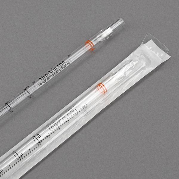 10mL Orange Striped PS UniPlast Serological Pipette by Globe Scientific