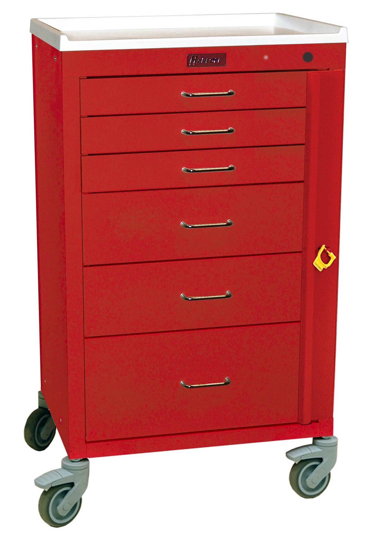 Harloff 4156b Mini24 Tall Emergency Cart 6 Drawer Breakaway Lock