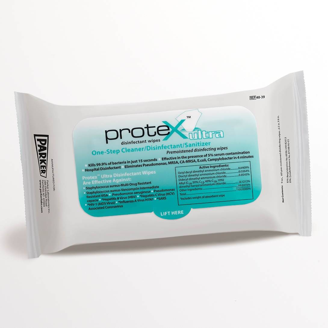 Parker Labs 4639 Protex Disinfectant Wipes Softpack