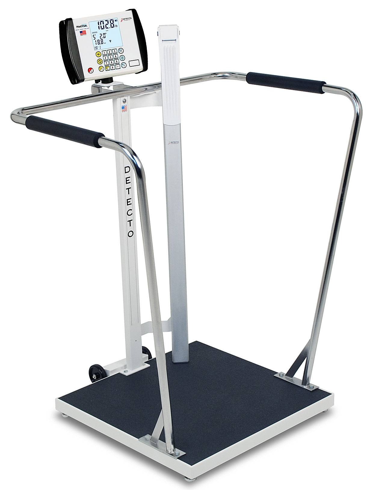 Detecto 6857DHR Bariatric Digital Scale with Digital Height Rod 1000 lb