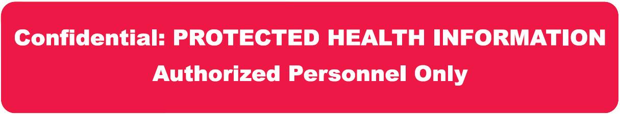 Arden Label A1011 Confidential Protected Health Information Label