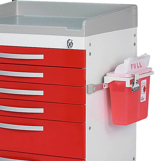 Detecto CAWCDSC Metal Sharps Container Holder with Accessory Rail for