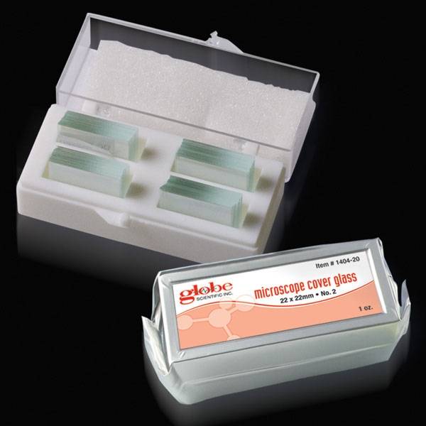 18mm x 18mm Microscope Cover Glass No 1 or No 2 Thickness Globe Scientific