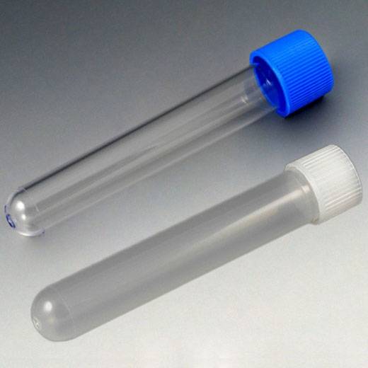 16x100mm Test Tubes 10mL PP or PS Tubes with PE Screw Caps Globe Scientific