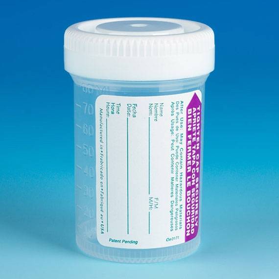 90mL TiteRite Urine Collection Container with Screw Cap and ID Label