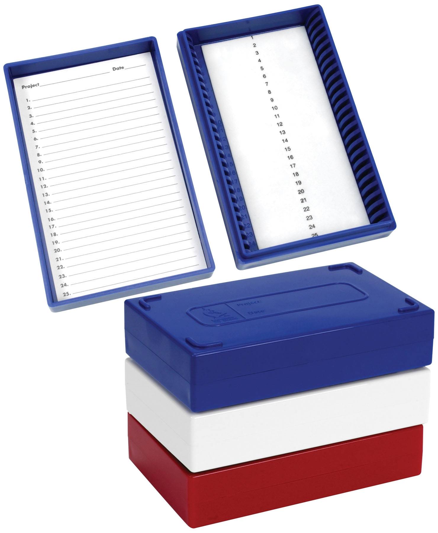 25Place FoamLined Microscope Slide Boxes Heathrow Scientific