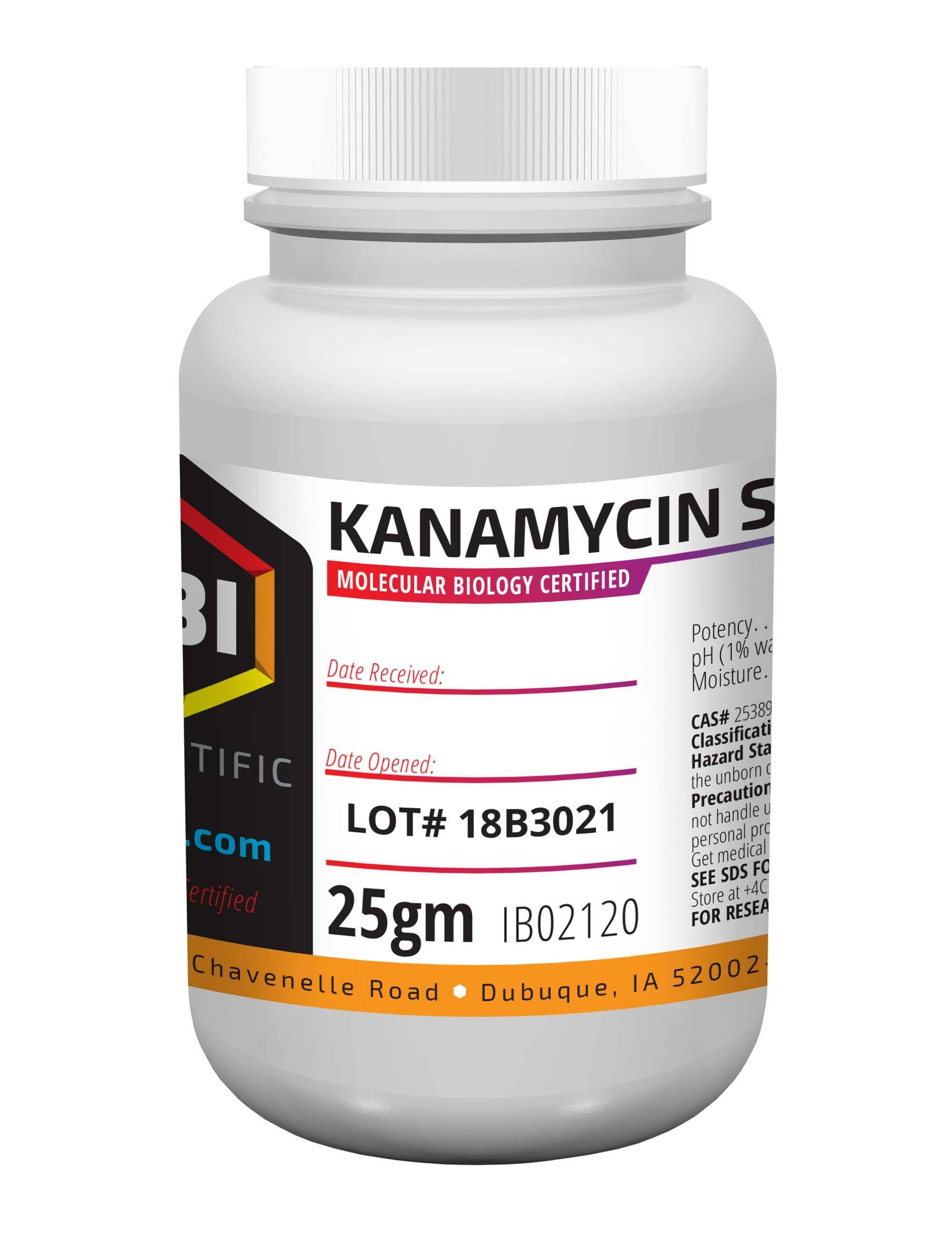 IBI IB02120 Kanamycin Sulfate 25gm Antibiotic Reagent