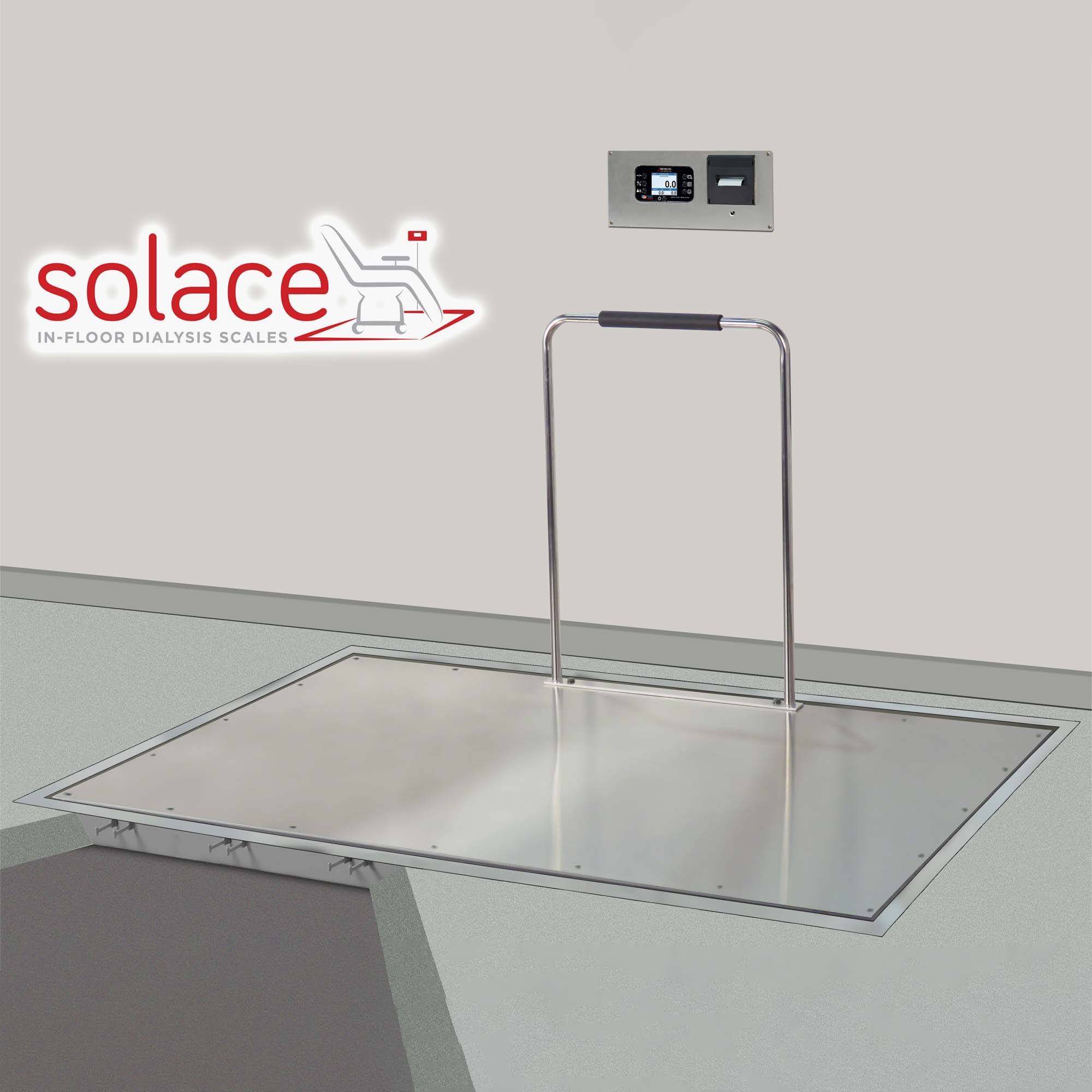 Detecto Solace In Floor Dialysis Scale With Hand Rail 1000 Lb Capacity