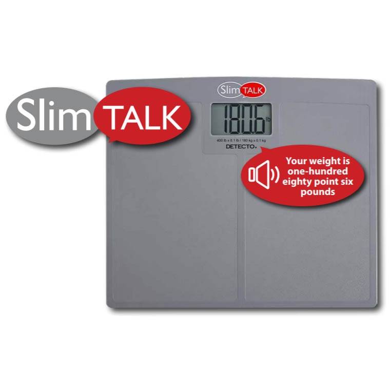 Detecto SlimTALK Digital LowProfile Talking Scale 400 lb Capacity