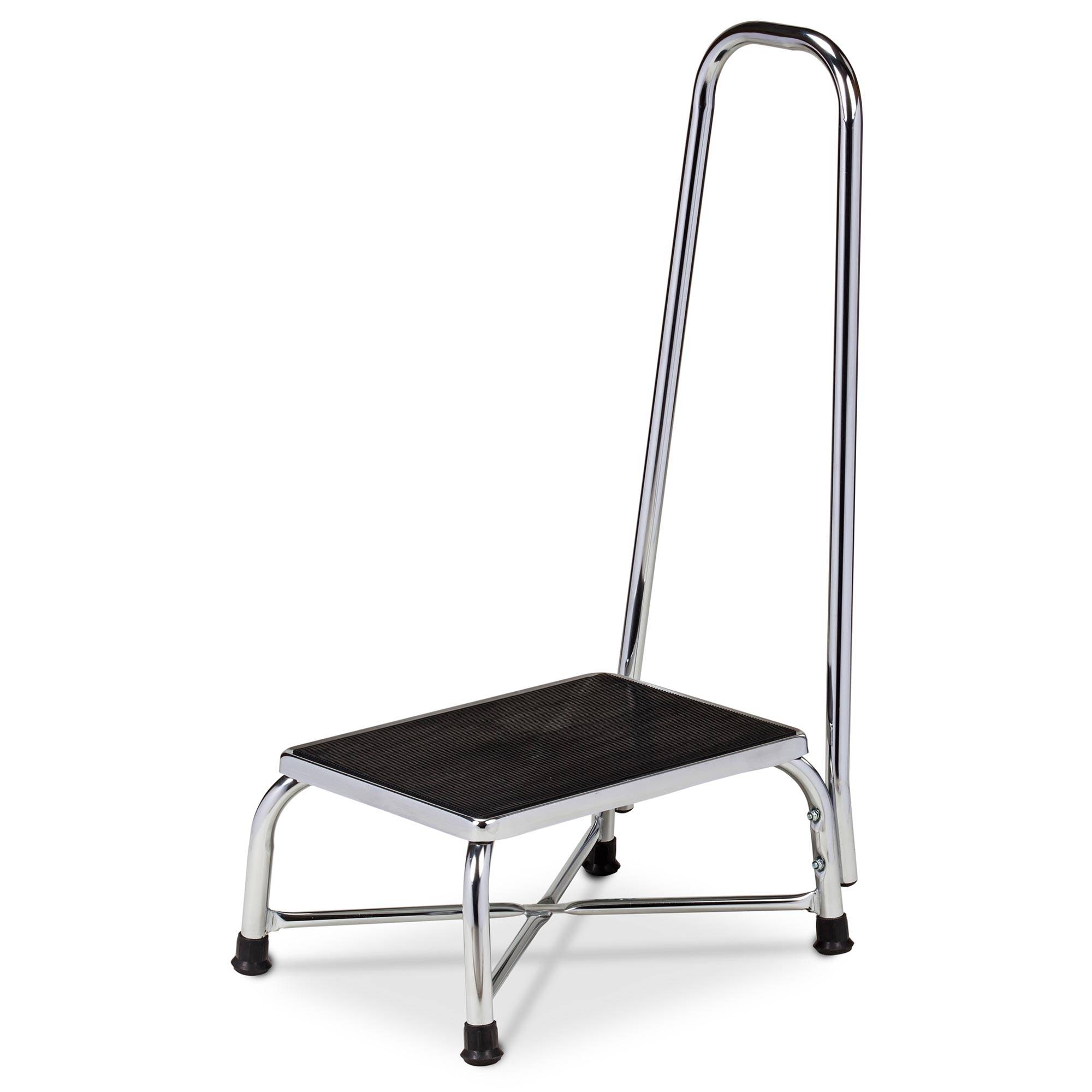 Clinton Large Top Bariatric Single Step Stool with Handrail T6250