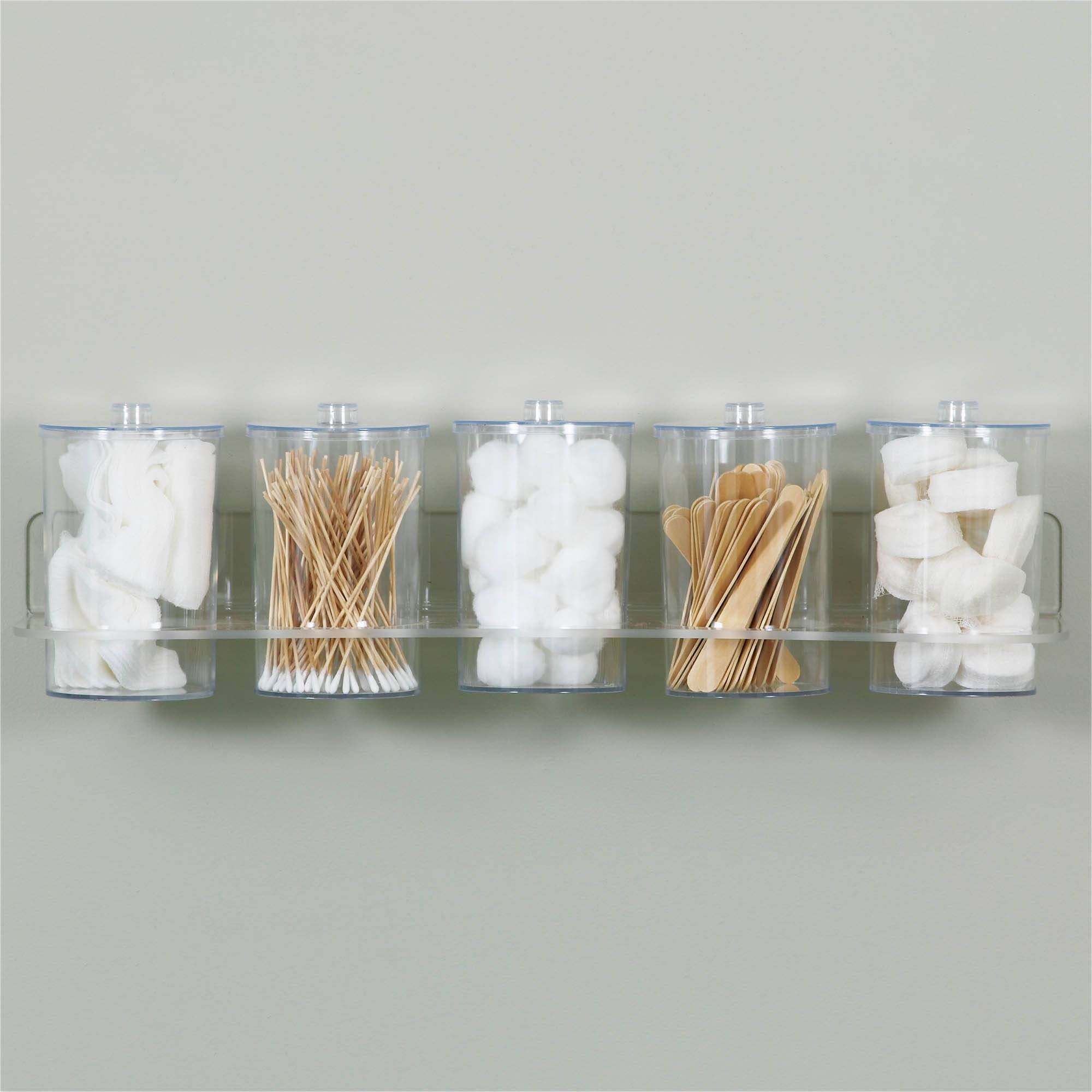Clinton Clear Acrylic Wall Mounted Sundry Jar Rack T88