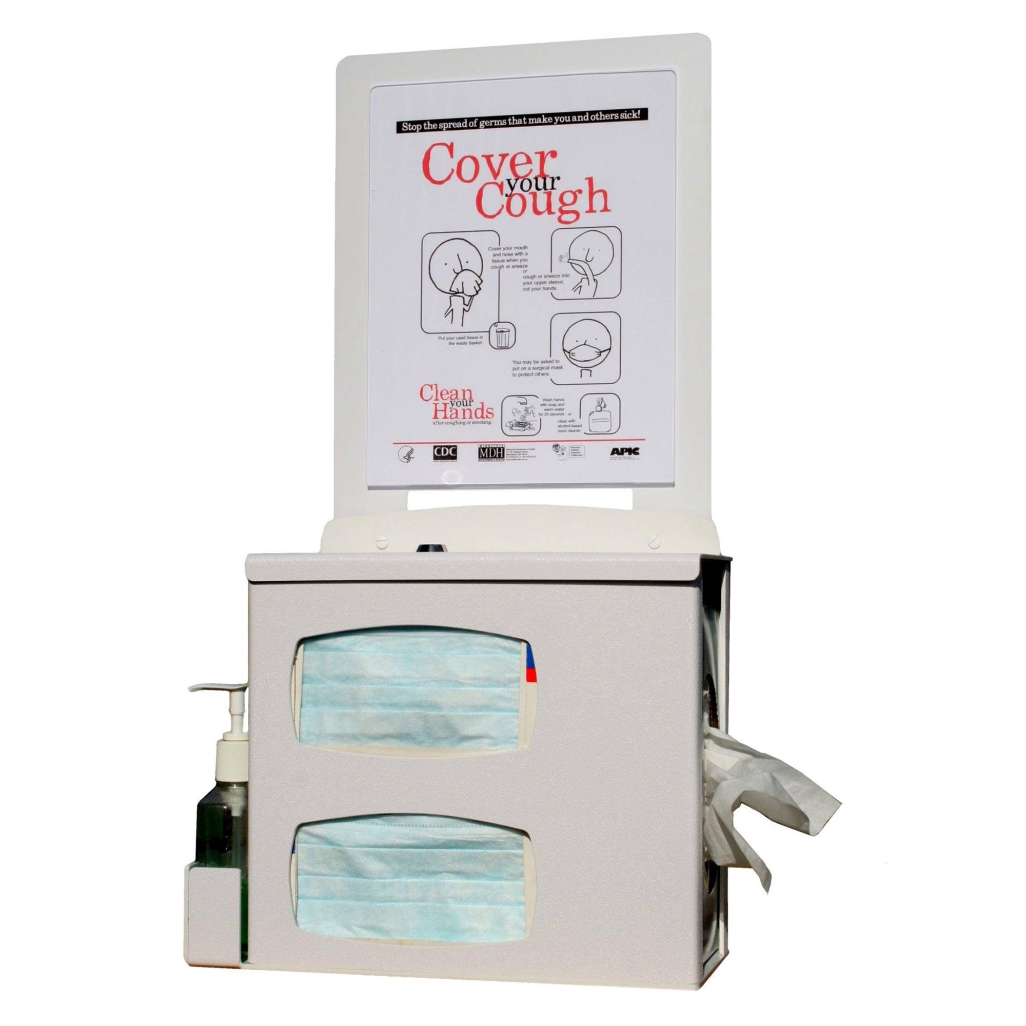 Compact Locking Respiratory Hygiene Station Supply Dispenser M4801