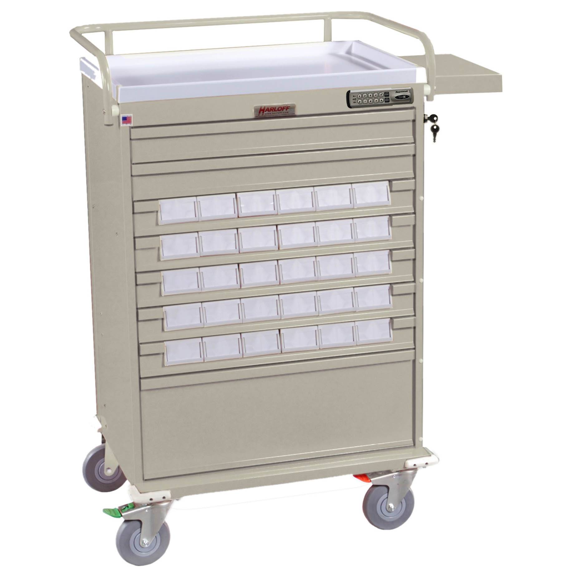 Harloff VLT30BIN3EKC Value Line 30 3.5" MedBin Medication Cart