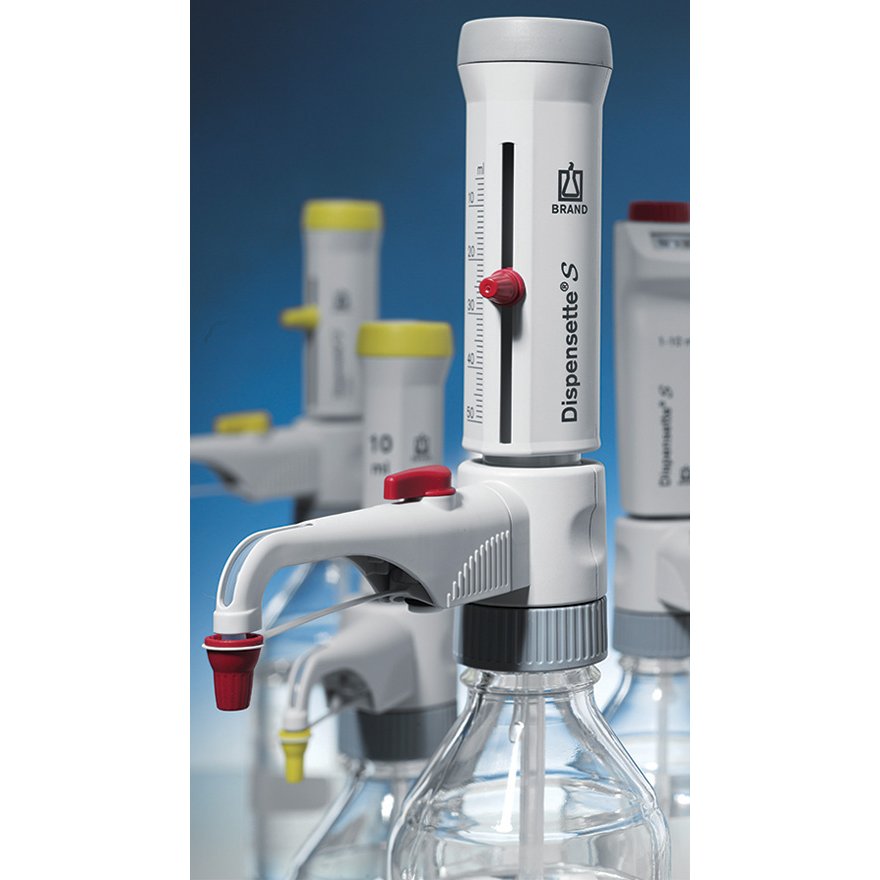 0.2 mL-2 mL Capacity BrandTech 4600121 Dispensette S Analog-Adjustable Bottletop Dispenser with Recirculation Valve