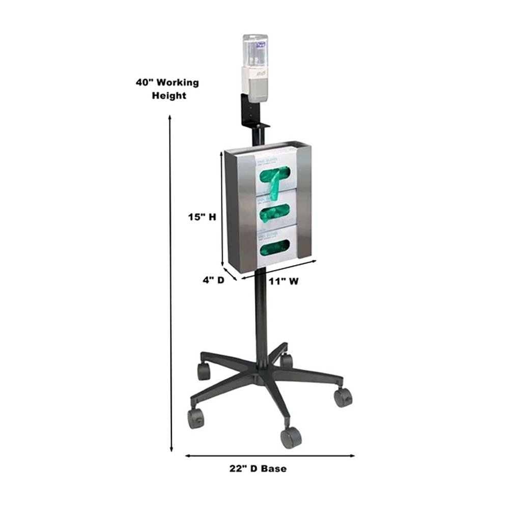 Mobile Glove and Sanitizer Stand