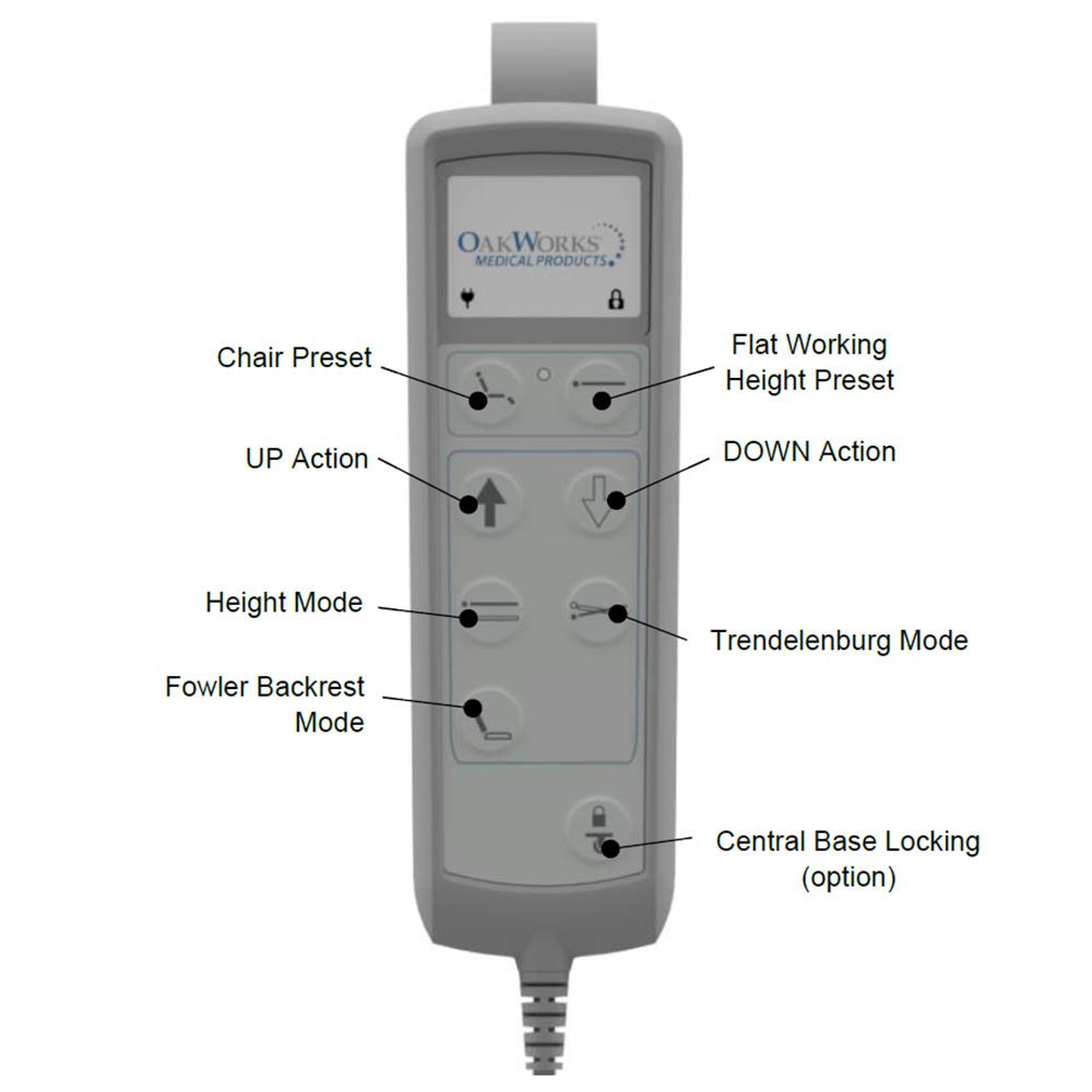 Oakworks 84771 General 2Section EA Ultrasound Table 26" Width