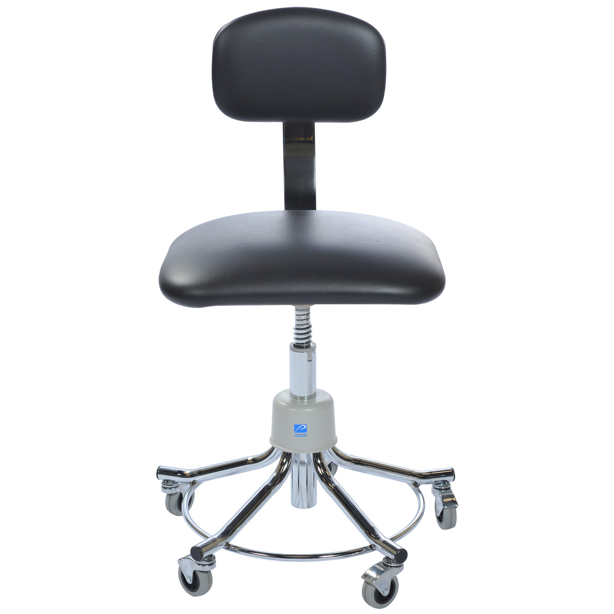 Office chair with screw height adjustment clearance