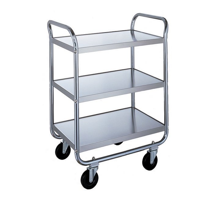 Lakeside 244 Stainless Steel Three Shelf Tubular Utility Cart - 36 x 22 x  40 5/8