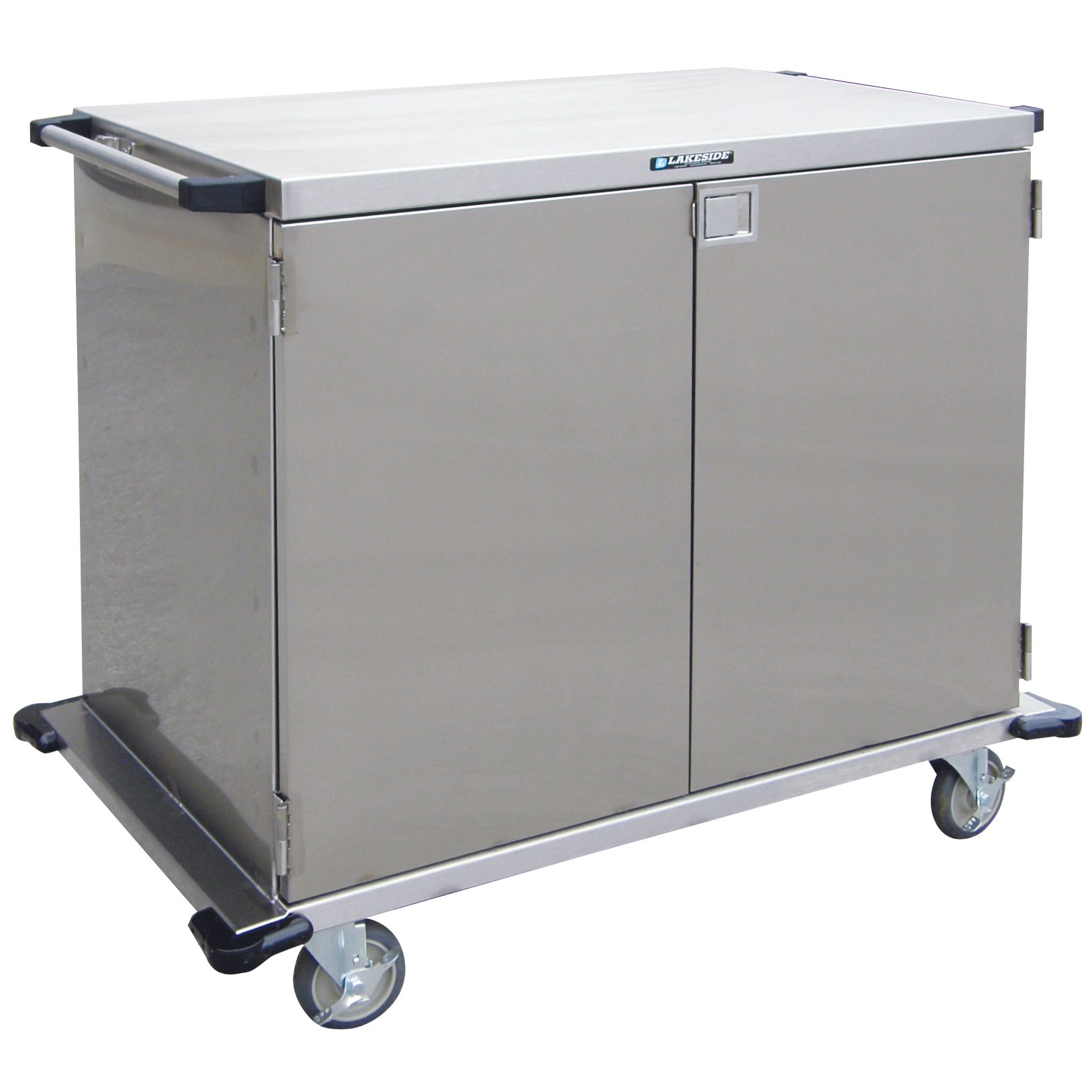 Lakeside Two Door Stainless Steel Case Carts 36" Width Wire Shelf Stainless Steel Cart With Doors