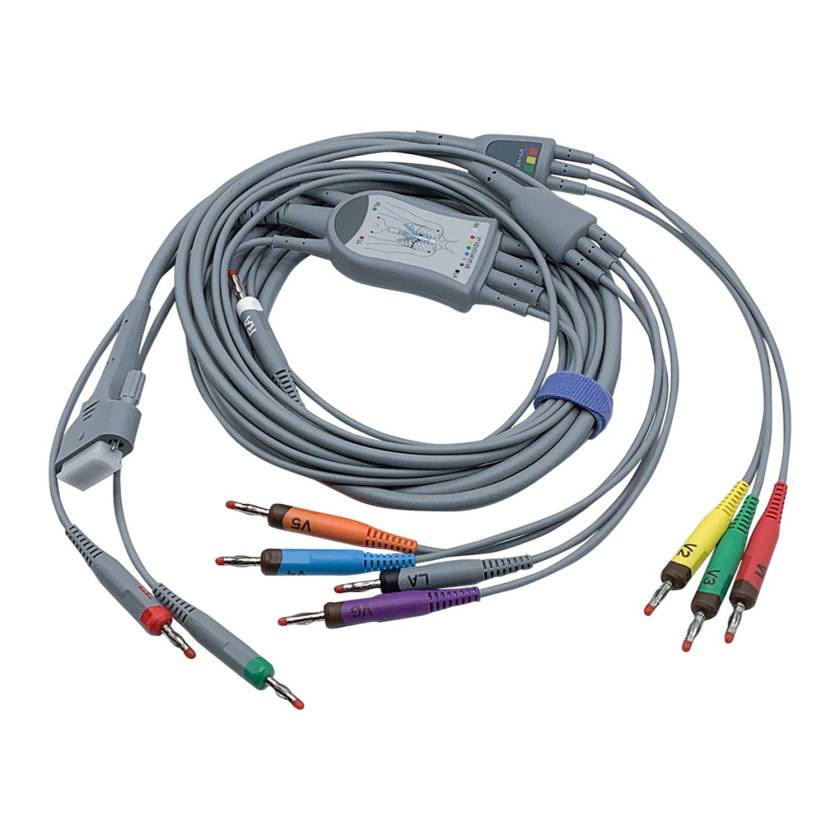 Edan 01.57.471614 Replacement ECG Cable with AHA 4 mm Banana Connector for SE and iSE Series ECG