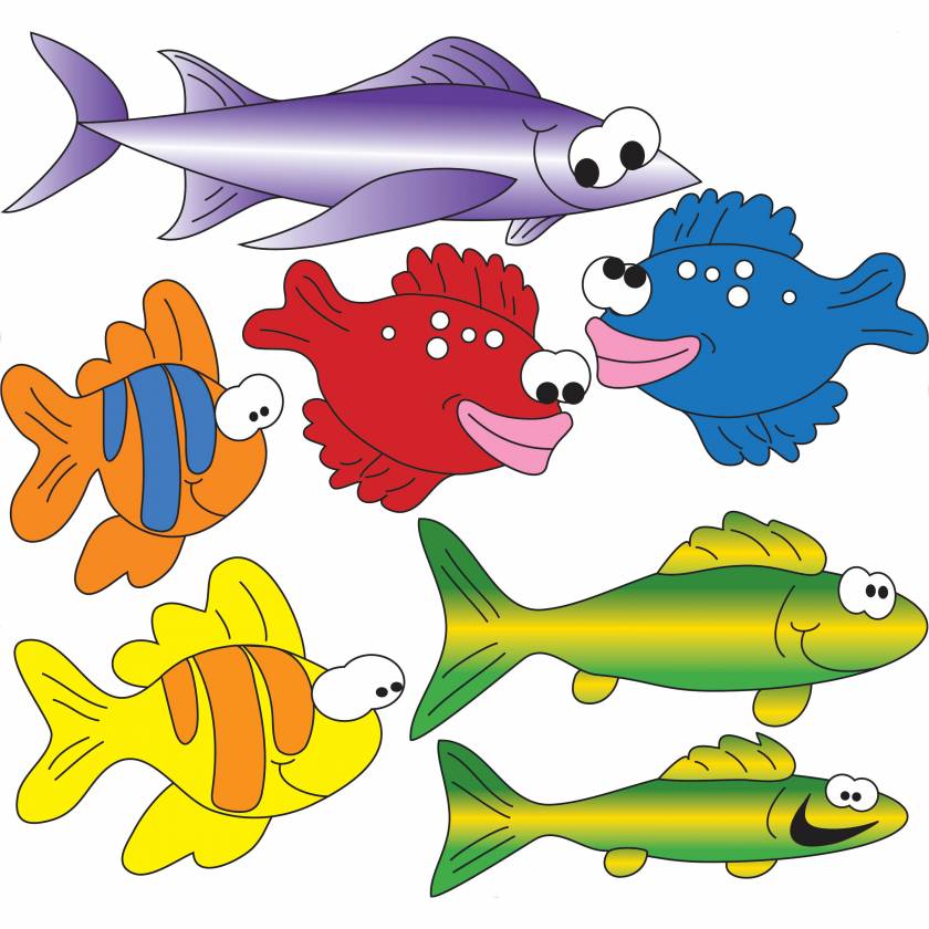 Clinton Wall Sticker - School of Fish (Right Facing)