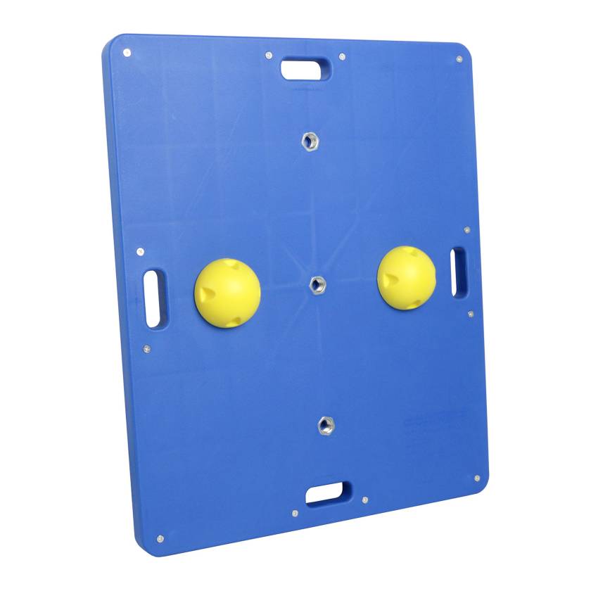 CanDo® 10-2030 Rectangular Wobble/Rocker Balance Board Combo™ with 2 Instability Balls - X-Easy, Yellow