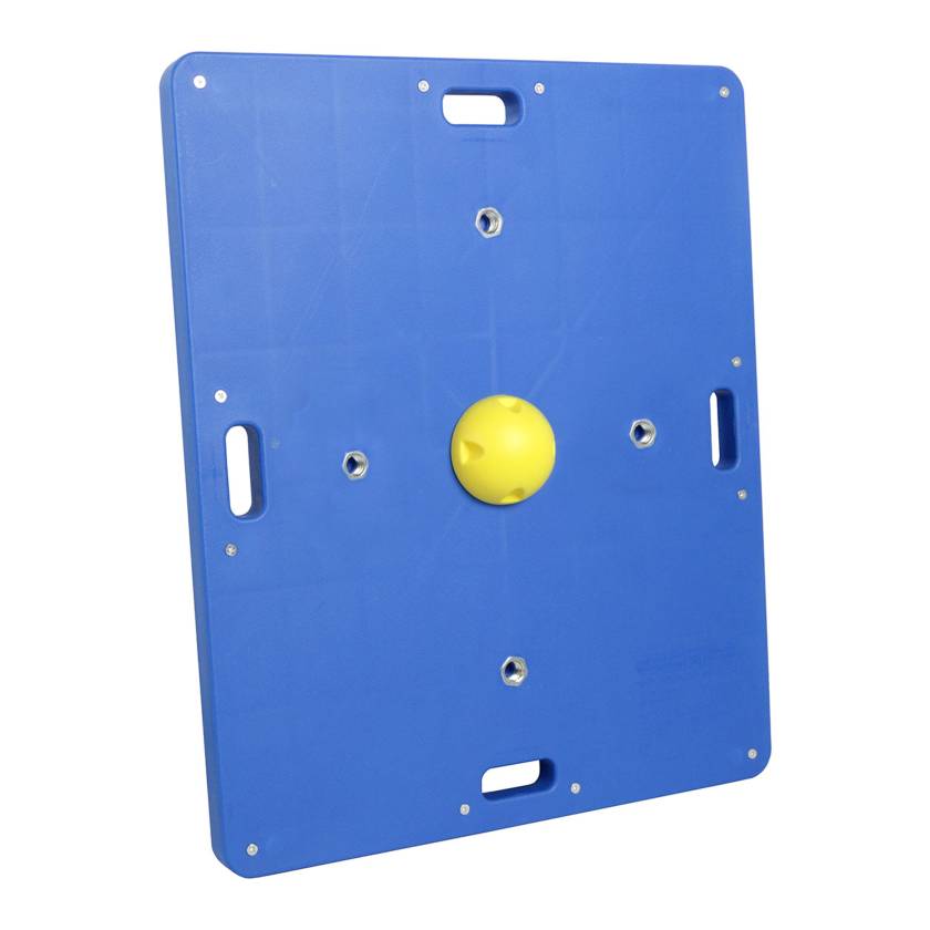 CanDo® 10-2035 Rectangular Wobble Balance Board Combo™ with 1 Instability Ball - X-Easy, Yellow