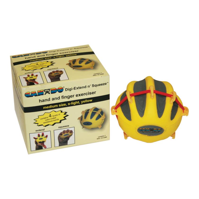 CanDo® 10-2280 Digi-Extend and Squeeze Hand Exerciser, Medium - X-Light, Yellow (Per Each)