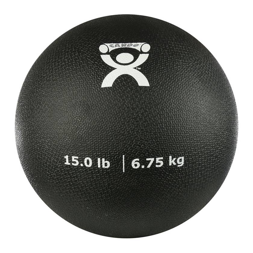 CanDo® 10-3175 Soft and Pliable Medicine Ball, 9" Diameter - 15 lbs, Black