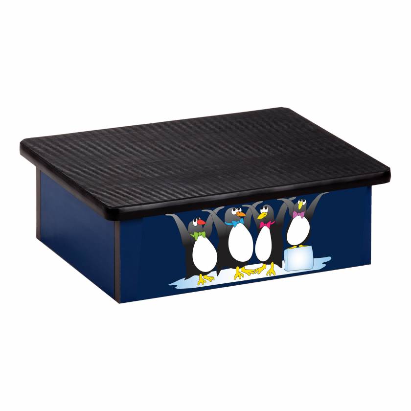 Clinton Pediatric Laminate Step Stool - Cool Pals Penguins Graphic on Blue