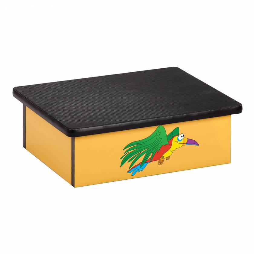 Clinton Pediatric Laminate Step Stool - Rainforest Parrot Graphic on Yellow