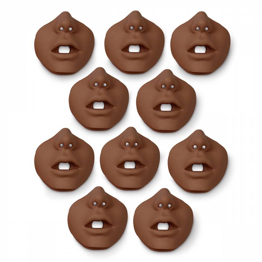 Simulaids Face Pieces for Brad Jr. Manikin - 10 Pk. - Dark