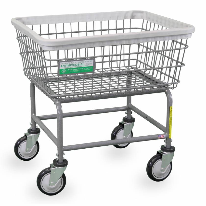 R&B Wire 100E/ANTI Antimicrobial Standard Wire Laundry Cart - Cart only