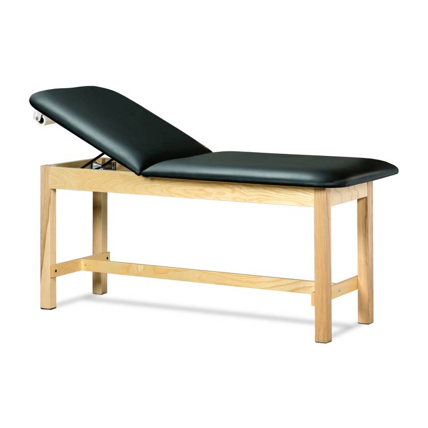 Clinton 1010-E Classic Express Treatment Table with Adjustable Backrest - Black (Paper Roll is Not Included)